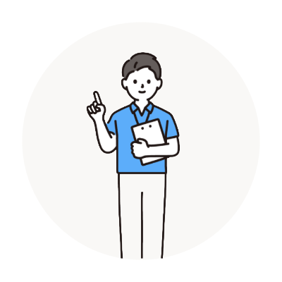 トレーナーがマンツーマンで専門指導するイラスト